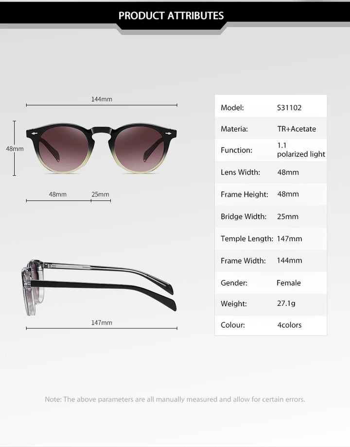 Vicky Unisex Full Rim Round Acetate Myopic Reading Glasses Polarized 31102 Reading Glasses Vicky