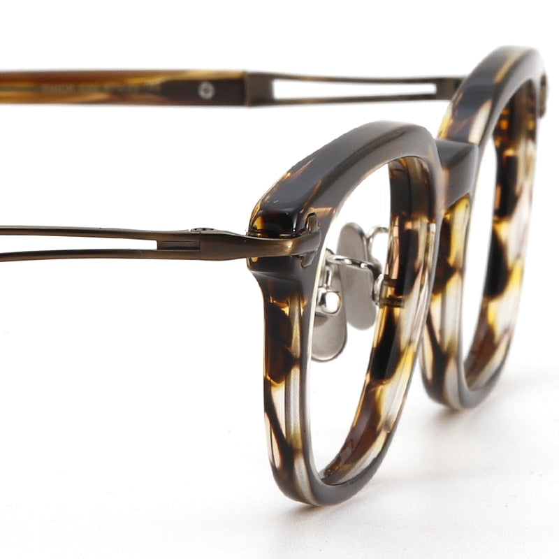 Muzz Men's Full Rim Square Acetate Titanium Eyeglasses Thick Full Rim Muzz