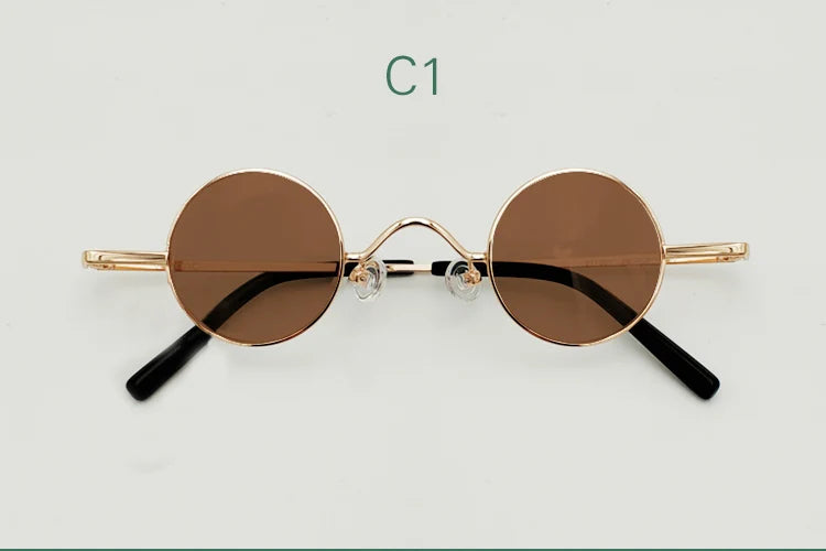 Yujo Unisex Full Rim Small Round Alloy Polarized Sunglasses 3836 Full Rim Yujo C1 CHINA