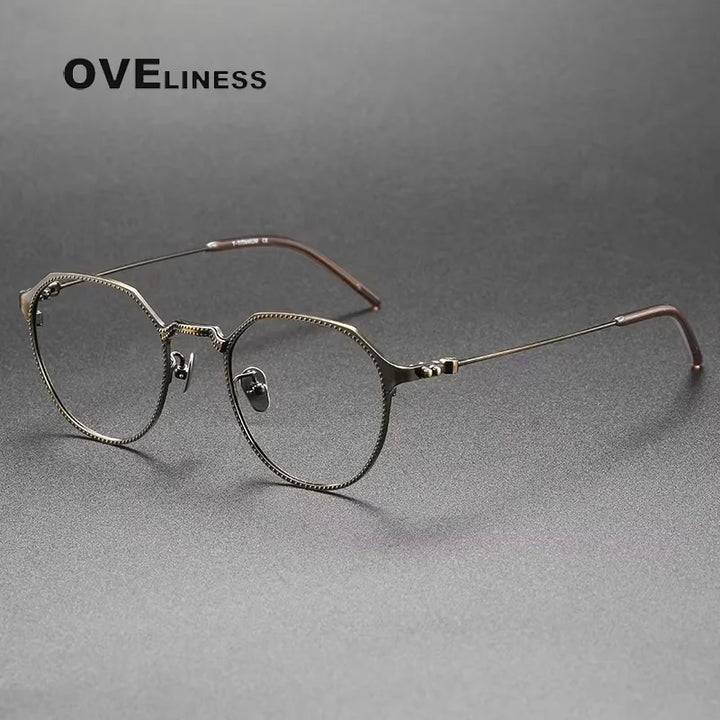 Oveliness Unisex Full Rim Flat Top Oval Titanium Eyeglasses 814149