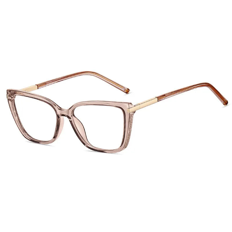 CCspace Women's Full Rim Square Tr 90 Titanium Reading Glasses 310543