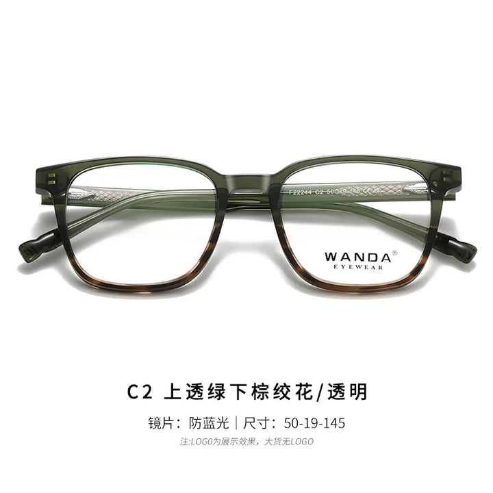 Reven Jate Women's Full Rim Round Square Tr 90 Alloy Eyeglasses 22244