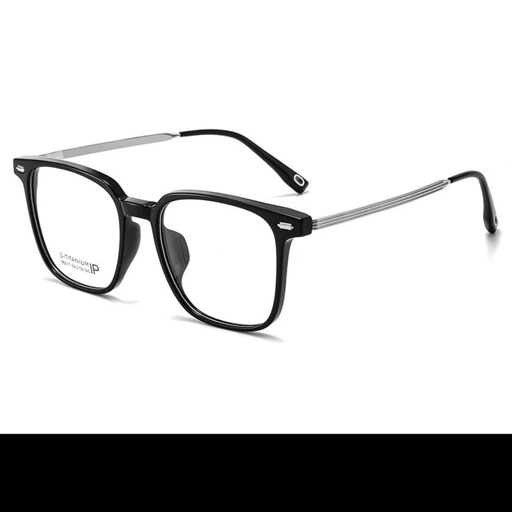 Yimaruili Unisex Full Rim Square Tr 90 Titanium Alloy Eyeglasses 86077