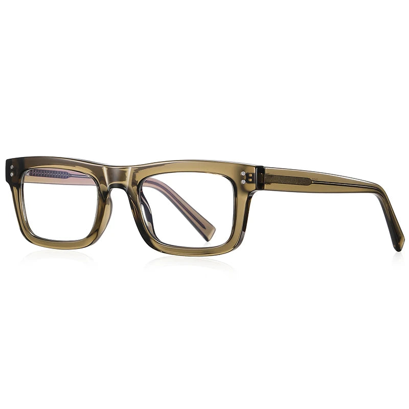 Reven Jate Unisex Full Rim Square Thick Tr 90 Alloy Eyeglasses 42193