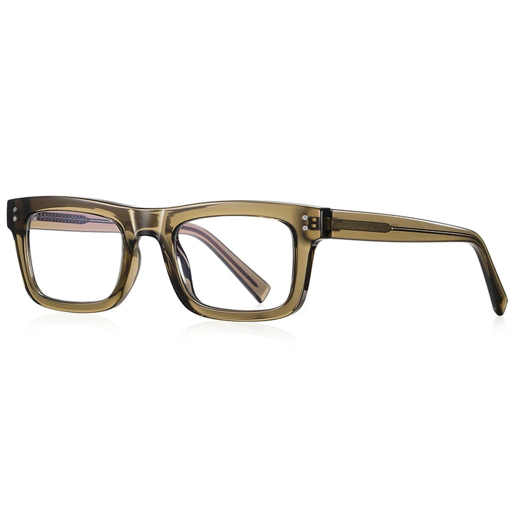Reven Jate Unisex Full Rim Square Thick Tr 90 Alloy Eyeglasses 42193