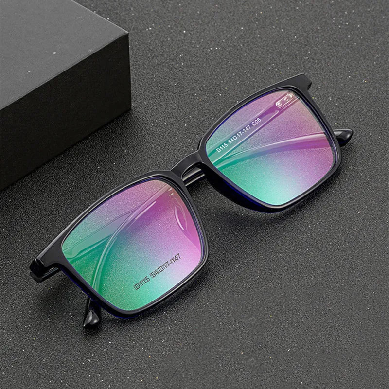 Kocolior Unisex Full Rim Square Acetate Tr 90 Hyperopic Reading Glasses D115 Reading Glasses Kocolior