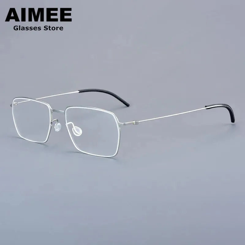 Aimee Unisex Full Rim Square Screwless Titanium Eyeglasses 15509