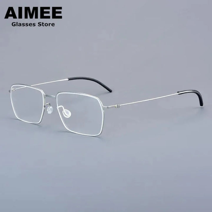Aimee Unisex Full Rim Square Screwless Titanium Eyeglasses 15509