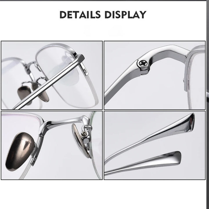 Muzz Unisex Semi Rim Square IP Titanium Eyeglasses 1907 Semi Rim Muzz