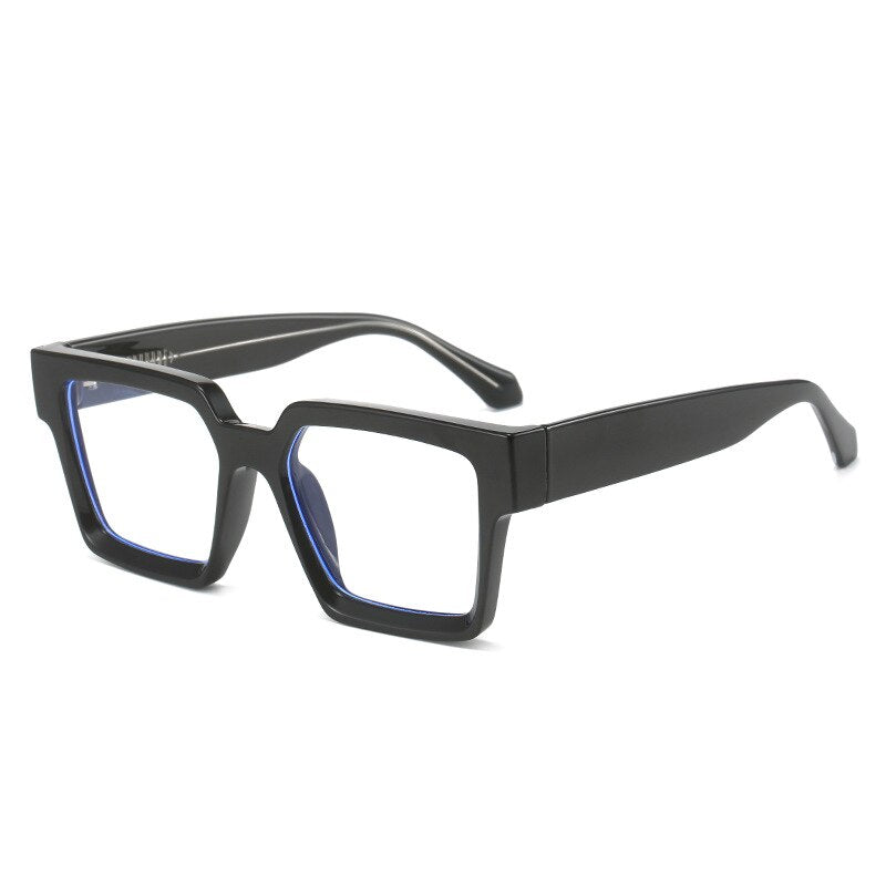 CCspace Unisex Full Rim Square PC Plastic Eyeglasses 56604 Full Rim CCspace C1Black
