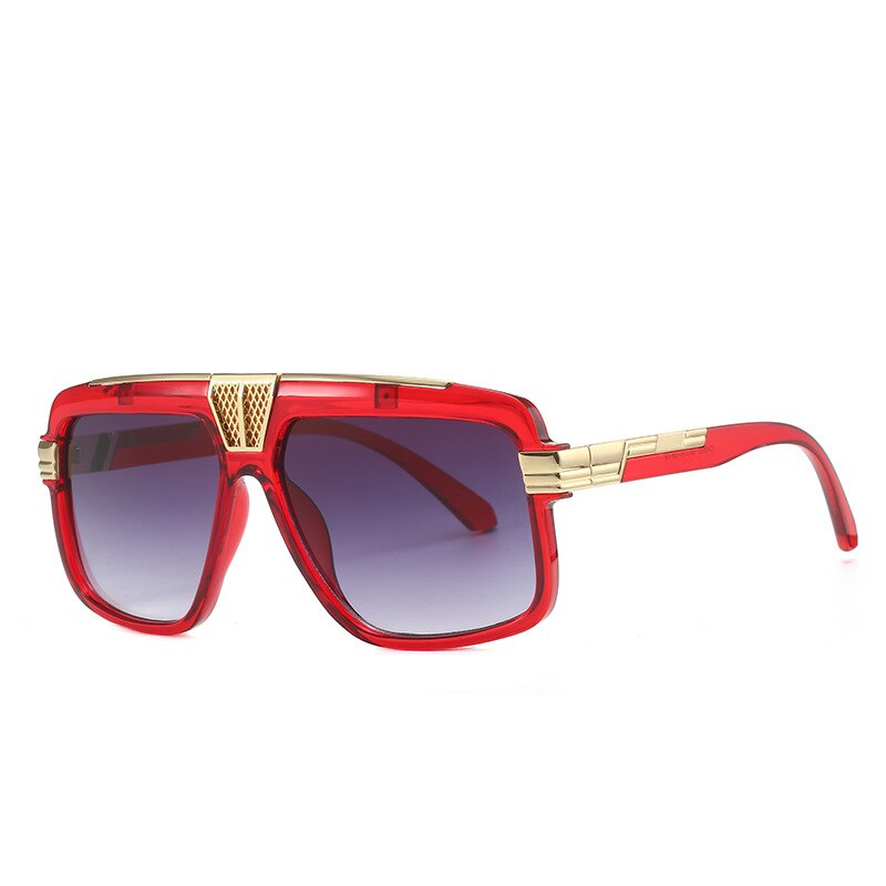 CCspace Men's Full Rim Large Square Tr 90 UV400 Sunglasses 56295 Sunglasses CCspace Sunglasses C6Red