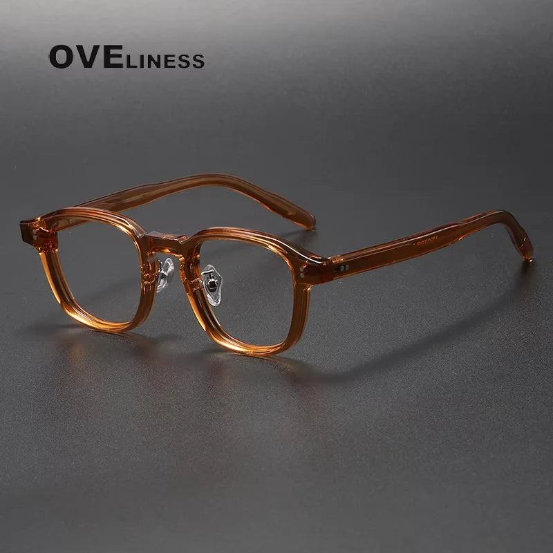 Oveliness Women's Full Rim Square Thick Acetate Eyeglasses 313013 Full Rim Oveliness tea
