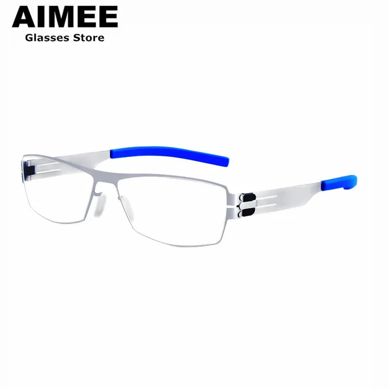 Aimee Women's Full Rim Square Screwless Steel Eyeglasses 51120