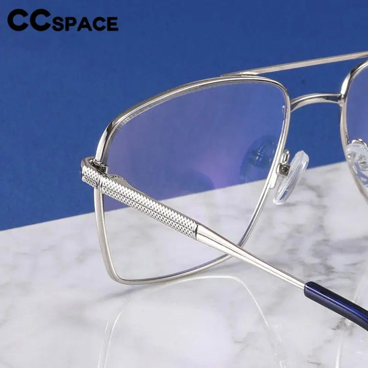 CCspace Unisex Full Rim Square Double Bridge Alloy Eyeglasses 57288 Full Rim CCspace