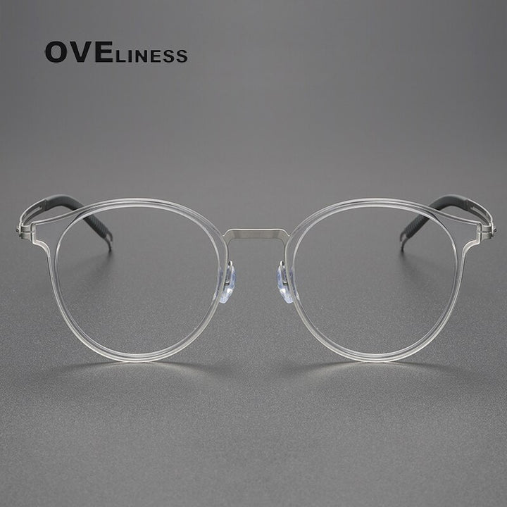 Oveliness Unisex Full Rim Round Titanium Eyeglasses 8202302 Full Rim Oveliness