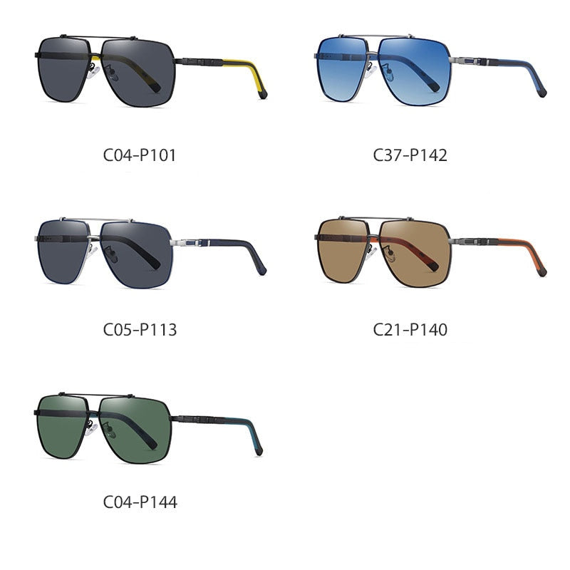 Zirosat Unisex Full Rim Square Double Bridge Alloy Polarized Sunglasses 6312 Sunglasses Zirosat