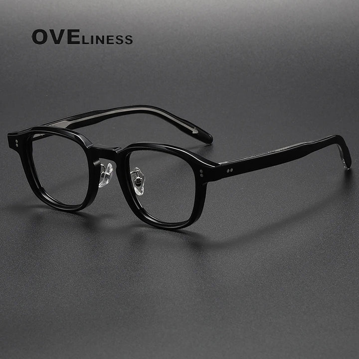 Oveliness Unisex Full Rim Square Acetate Eyeglasses V013 Full Rim Oveliness black