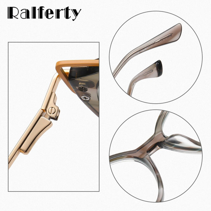 Ralferty Women's Full Rim Round Cate Eye Acetate Eyeglasses D9215 Full Rim Ralferty   