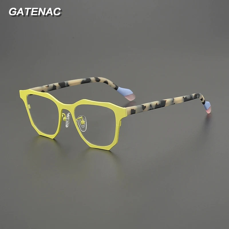 Gatenac Women's Full Rim Square Acetate Titanium Eyeglasses G85883
