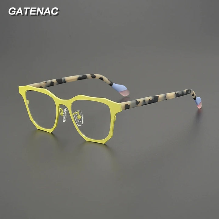 Gatenac Women's Full Rim Square Acetate Titanium Eyeglasses G85883