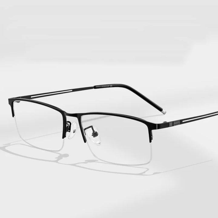 Reven Jate Men's Semi Rim Square Alloy Eyeglasses 990070 Semi Rim Reven Jate
