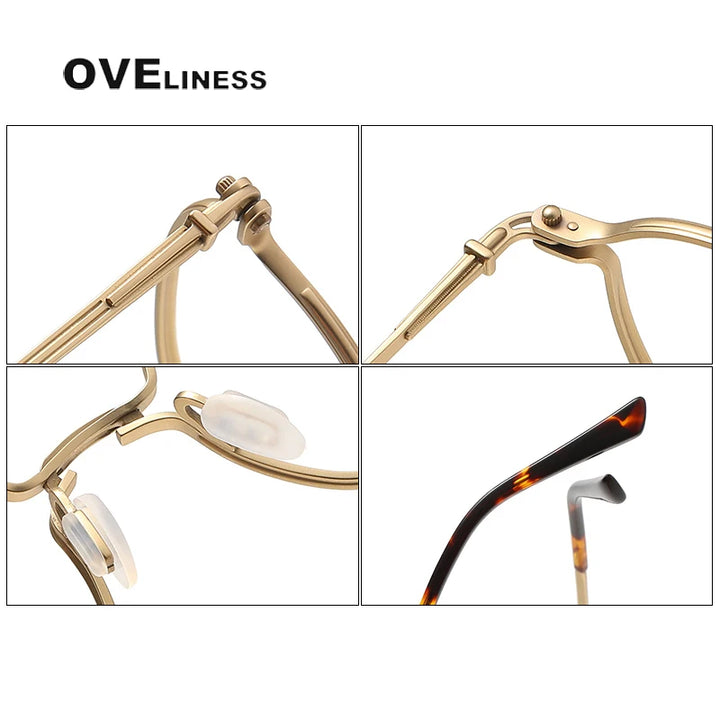 Oveliness Unisex Full Rim Round Titanium Eyeglasses C207 Full Rim Oveliness