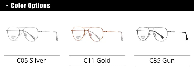 Ralferty Men's Full Rim Polygon Double Bridge Titanium Eyeglasses R629 Full Rim Ralferty