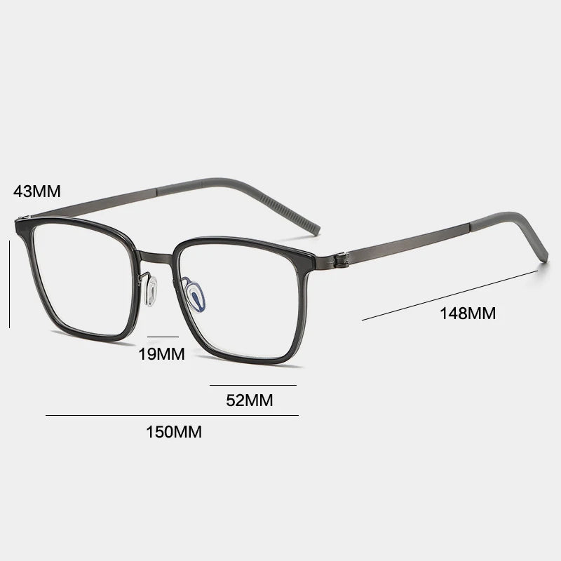 Gatenac Unisex Full Rim Square Acetate Eyeglasses Gxyj-1183 Full Rim Gatenac