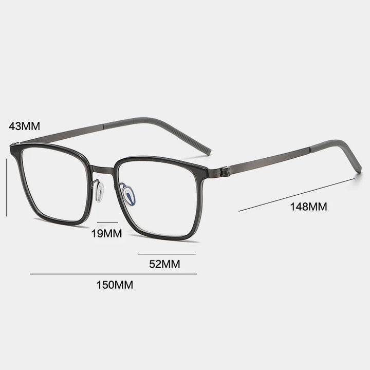 Gatenac Unisex Full Rim Square Acetate Eyeglasses Gxyj-1183 Full Rim Gatenac