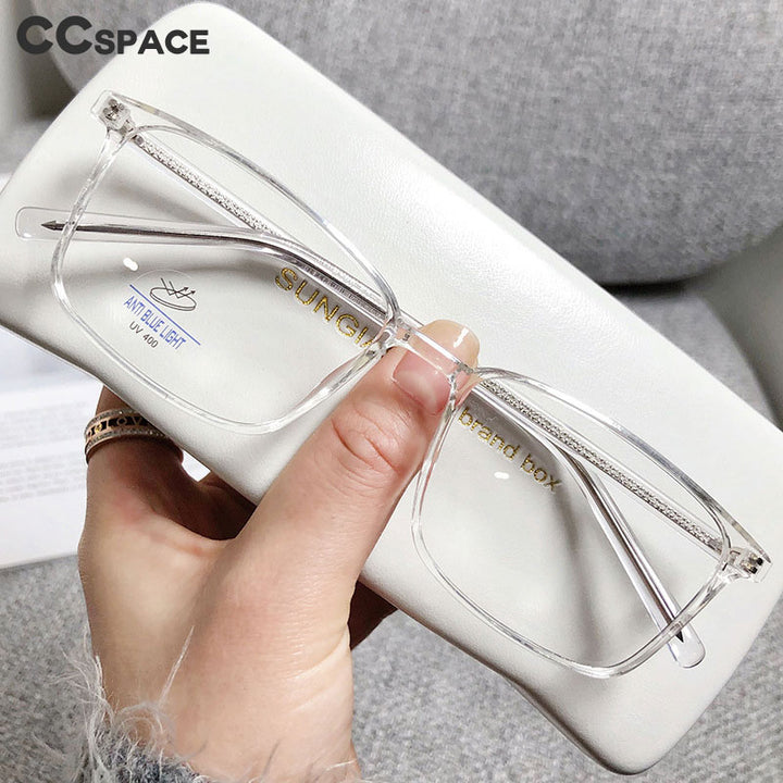 CCspace Unisex Full Rim Rectangle Square Tr 90 Titanium Eyeglasses 56335 Full Rim CCspace