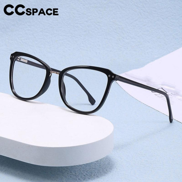CCspace Unisex Full Rim Large Square Tr 90 Eyeglasses 56686 Full Rim CCspace