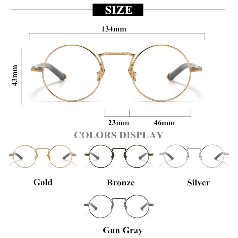Black Mask Unisex Full Rim Round Titanium Eyeglasses 3119m Full Rim Black Mask
