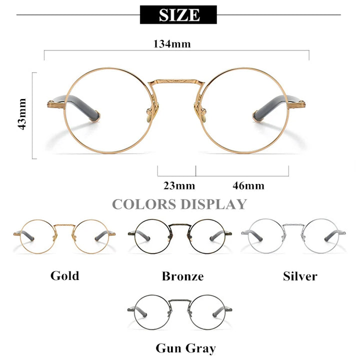 Black Mask Unisex Full Rim Round Titanium Eyeglasses 3119m Full Rim Black Mask