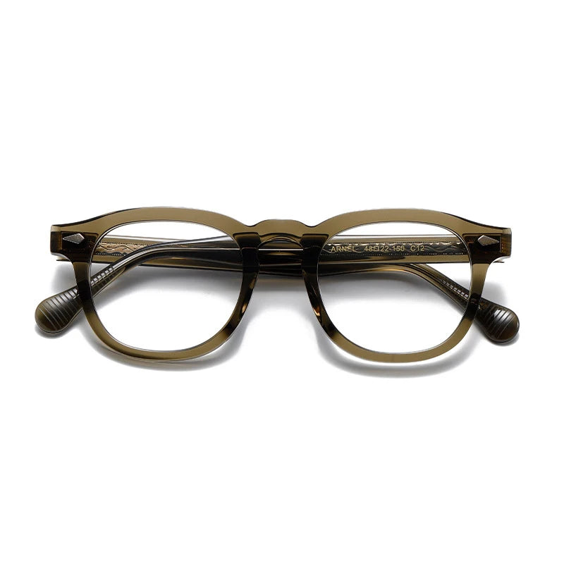 CCspace Unisex Full Rim Square Acetate Eyeglasses 57314 Full Rim CCspace Green