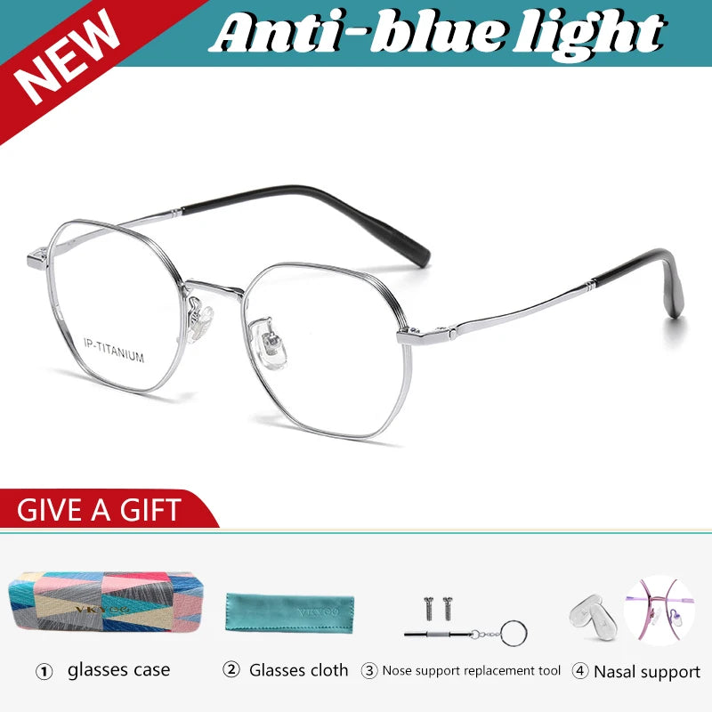 Vicky Women's Full Rim Polygon Oval Titanium Reading Glasses 698609