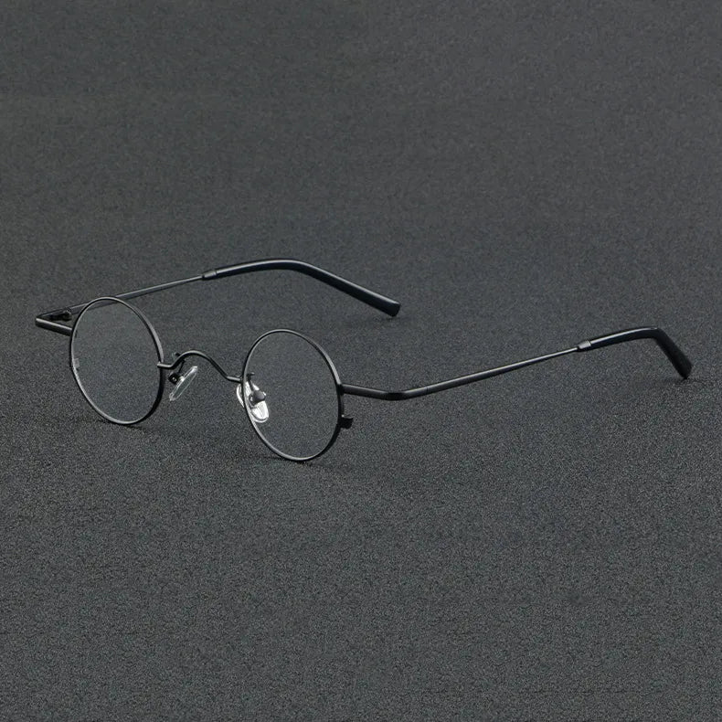 CCspace Unisex Full Rim Round Titanium Eyeglasses 56948 Full Rim CCspace C1Black