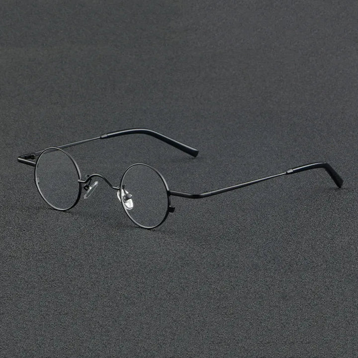 CCspace Unisex Full Rim Round Titanium Eyeglasses 56948 Full Rim CCspace C1Black