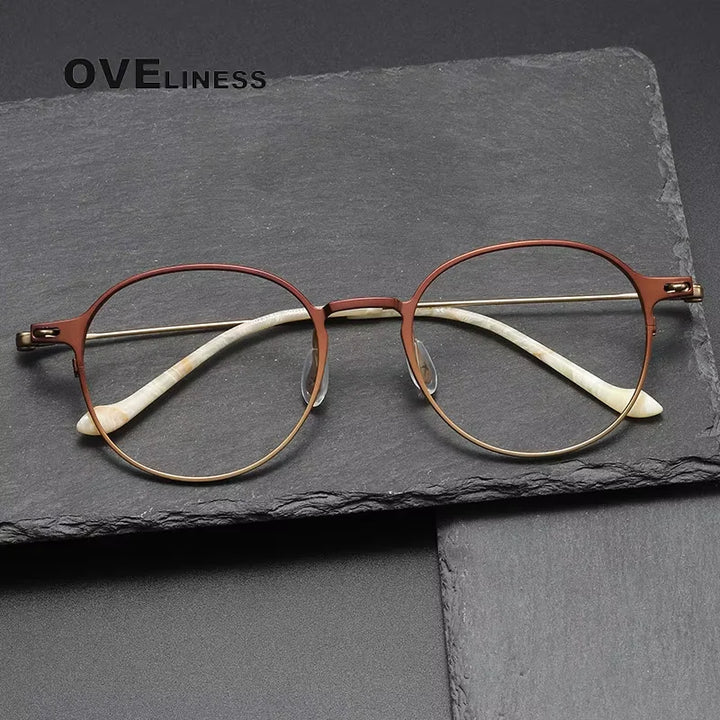 Oveliness Unisex Full Rim Flat Top Oval Titanium  Eyeglasses 20315