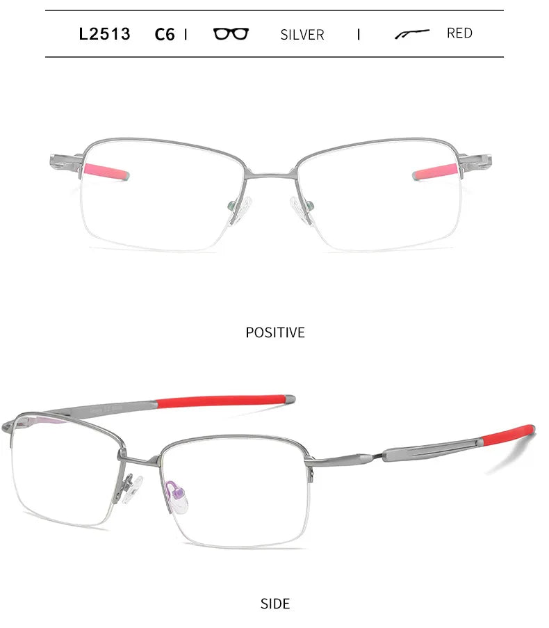 Handoer Unisex Semi Rim Square Alloy Acetate Eyeglasses 952181 Semi Rim Handoer C6
