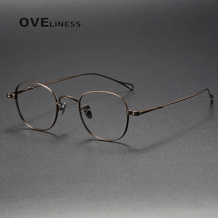 Oveliness Unisex Full Rim Oval  Titanium Eyeglasses Od07 Full Rim Oveliness bronze  