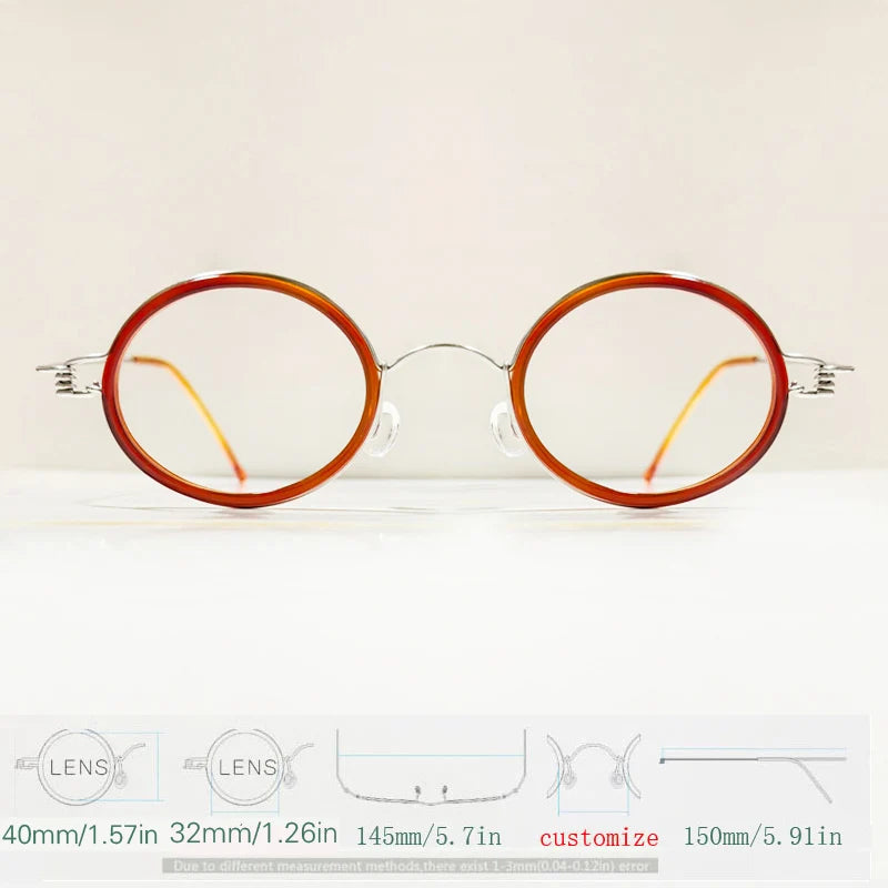 Yujo Unisex Full Rim Oval Steel Acetate Screwless Reading Glasses 61433