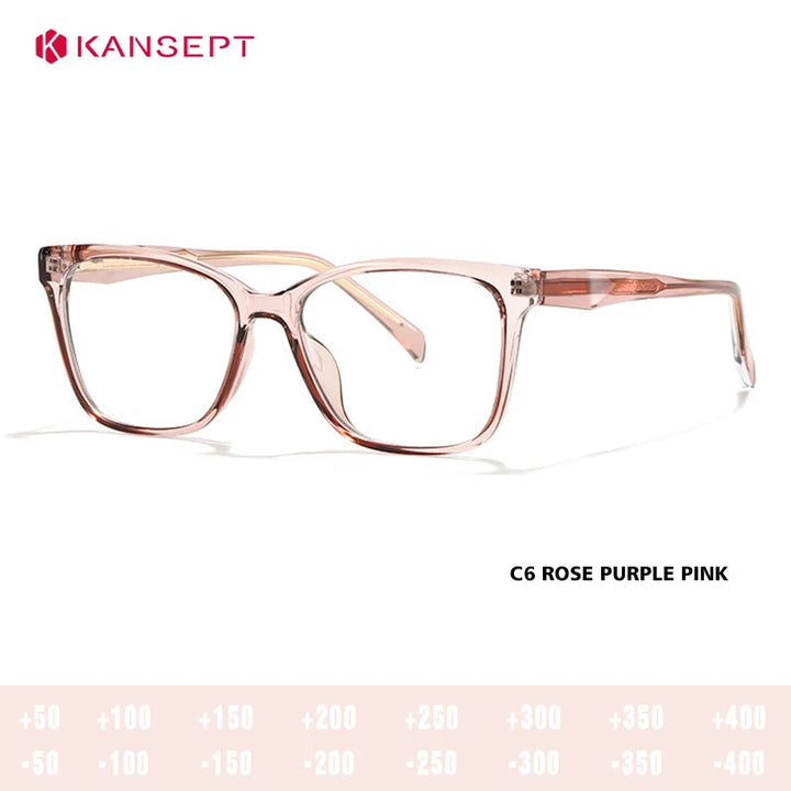 Kansept Women's Full Rim Square Tr 90 Alloy Reading Glasses 27016