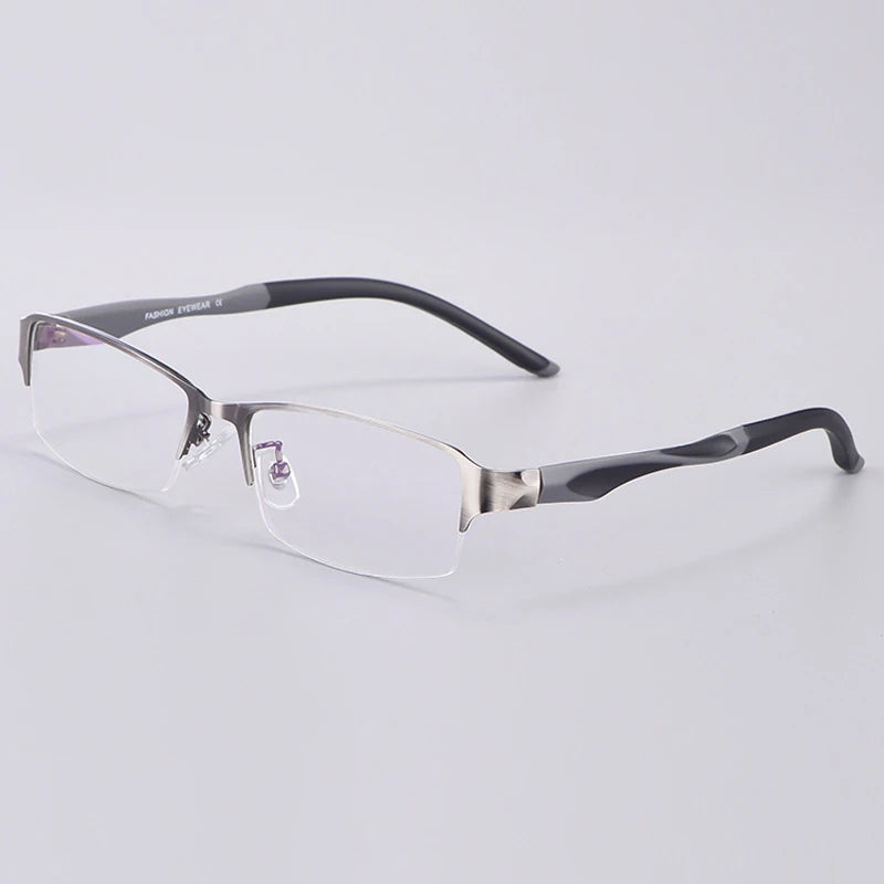 Hdcrafter Unisex Semi Rim Square Tr 90 Titanium Alloy Eyeglasses 62681
