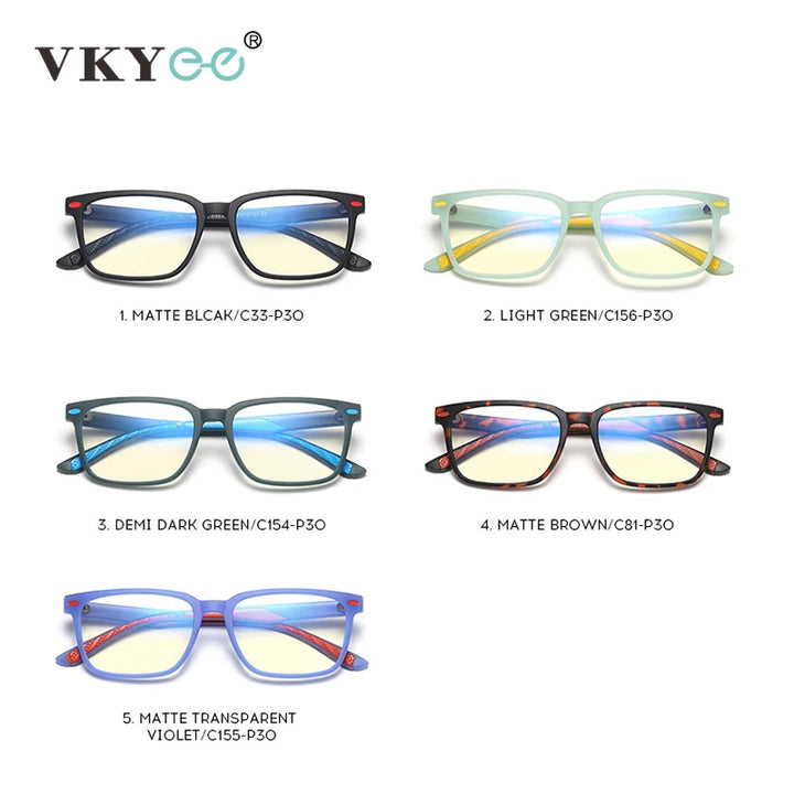 Vicky Youth Unisex Full Rim Square Tr 90 Titanium Eyeglasses 5101 Full Rim Vicky