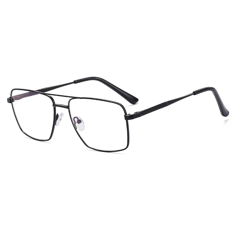 CCspace Unisex Full Rim Square Double Bridge Alloy Eyeglasses 57288 Full Rim CCspace Black