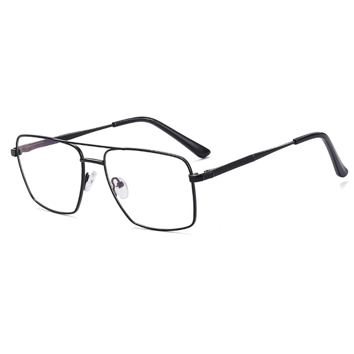 CCspace Unisex Full Rim Square Double Bridge Alloy Eyeglasses 57288 Full Rim CCspace Black