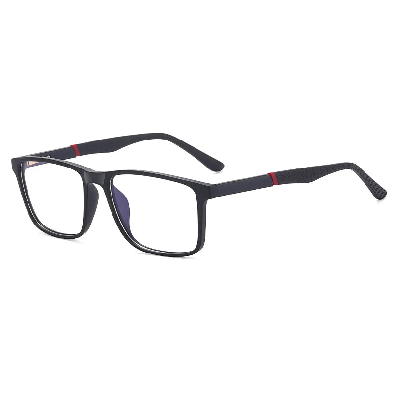 CCspace Unisex Full Rim Square Tr 90 Titanium Eyeglasses 57307 Full Rim CCspace Black