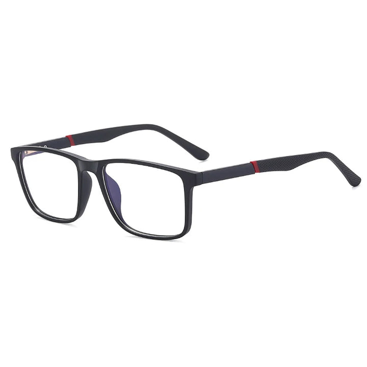 CCspace Unisex Full Rim Square Tr 90 Titanium Eyeglasses 57307 Full Rim CCspace Black