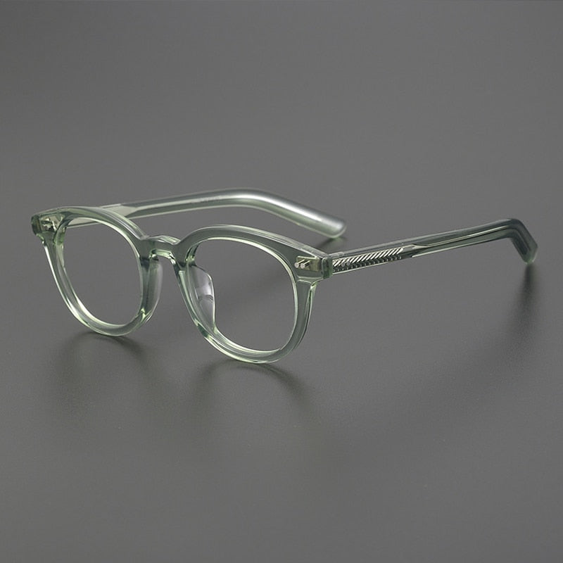 Gatenac Unisex Full Rim Round Square Handcrafted  Acetate Eyeglasses Gxyj1028 Full Rim Gatenac Green
