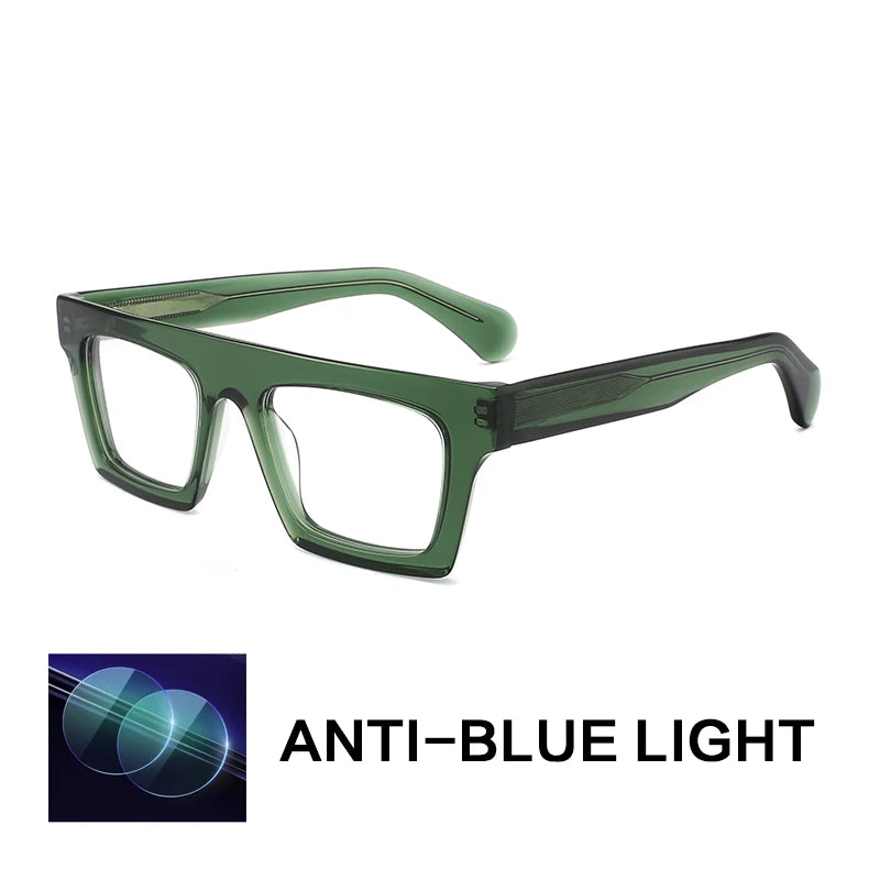 Gatenac Unisex Full Rim Square Brow Line Acetate Reading Glasses G8822
